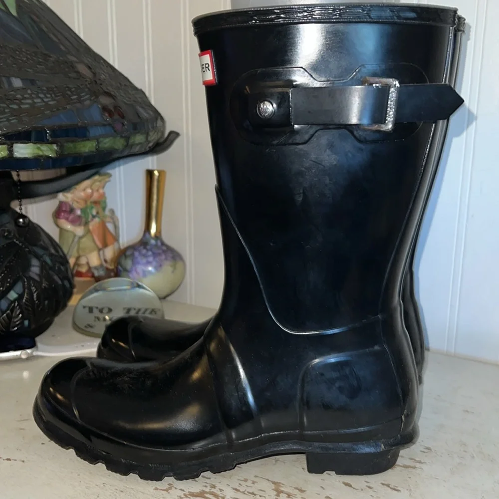 HUNTER ORIGINAL short wellies black rain boots size 39